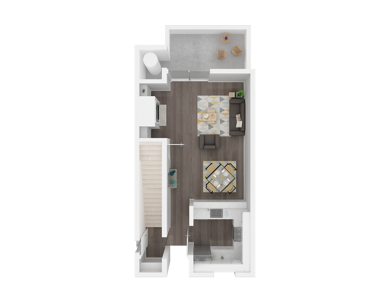 Floor plan for 3 beds, 2 baths, 1251 sqft